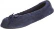 comfy style for any setting: women's isotoner terry ballerina slipper with cute bow detail logo