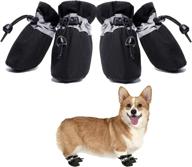 🐾 anti-slip dog boots for small medium dogs - paw protector shoes for hot pavement - 4pcs (black/3) logo