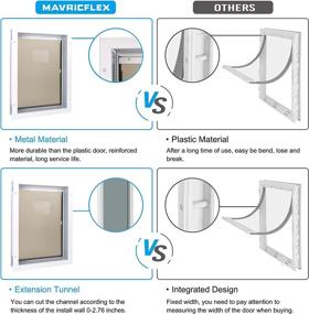 img 2 attached to MAVRICFLEX Weatherproof Dog Door – Sliding Lock Panel, Energy Efficient Aluminum Dog Door for Large Dogs Up to 40lbs, Easy Installation, Magnetic Flap, Heavy Duty