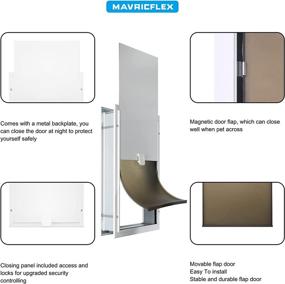 img 1 attached to MAVRICFLEX Weatherproof Dog Door – Sliding Lock Panel, Energy Efficient Aluminum Dog Door for Large Dogs Up to 40lbs, Easy Installation, Magnetic Flap, Heavy Duty