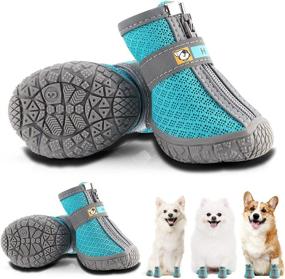 img 4 attached to 🐾 Hcpet Dog Booties: Breathable Paw Protector with Reflective Straps - 4Pcs