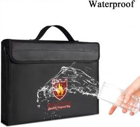 img 1 attached to YinQin Огнеупорные сумки для документов с застежкой-молнией Огнеупорная сумка Безопасность Огнеупорная водонепроницаемая сумка, Огнеупорные мешочки для CashTravel Огнеупорная сумка для денег (15 X 11 X 3 дюйма)