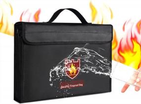 img 4 attached to YinQin Огнеупорные сумки для документов с застежкой-молнией Огнеупорная сумка Безопасность Огнеупорная водонепроницаемая сумка, Огнеупорные мешочки для CashTravel Огнеупорная сумка для денег (15 X 11 X 3 дюйма)