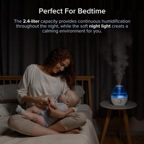 img 2 attached to 🌬️ LEVOIT 2.4L Ultrasonic Cool Mist Humidifier for Large Bedrooms- Quiet Operation, Auto Shut-off, Night Light- BPA Free