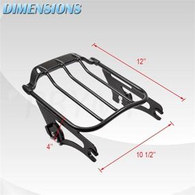 img 3 attached to Gloss Black Detachable Two-Up Luggage Rack for Harley Touring - Enhance Your Ride with PBYMT *Year Range* (Vivid Black)