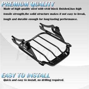 img 2 attached to Gloss Black Detachable Two-Up Luggage Rack for Harley Touring - Enhance Your Ride with PBYMT *Year Range* (Vivid Black)