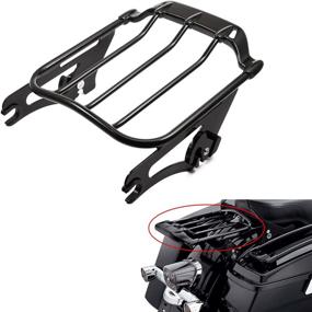 img 4 attached to Gloss Black Detachable Two-Up Luggage Rack for Harley Touring - Enhance Your Ride with PBYMT *Year Range* (Vivid Black)