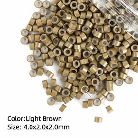 img 2 attached to Vlasy 500Pcs 4Mm Silicone Lined Micro Ring Beads For Hair Extensions 5Colors Apply (L.Brown)