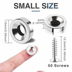 img 3 attached to 50Pcs Neodymium Magnets With Countersunk Hole And Stainless Screws - Strong Rare Earth Magnets Disc For Locker, Tool Storage, Crafts By MIKEDE