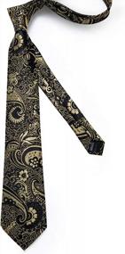 img 1 attached to Stylish Paisley Silk Tie And Pocket Square Set With Matching Cufflinks From DiBanGu For Men