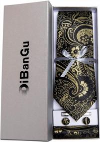 img 2 attached to Stylish Paisley Silk Tie And Pocket Square Set With Matching Cufflinks From DiBanGu For Men