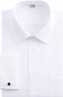 men's french cuff dress shirt regular fit long sleeve spread collar metal cufflinks логотип
