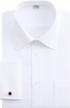 men's french cuff dress shirt regular fit long sleeve spread collar metal cufflinks logo