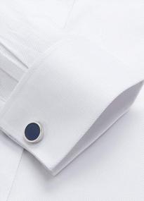 img 2 attached to Men'S French Cuff Dress Shirt Regular Fit Long Sleeve Spread Collar Metal Cufflinks