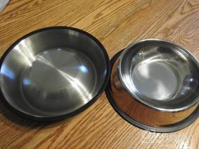 img 5 attached to WEDAWN Stainless Steel Pet Bowls With Rubber Base - 8Oz, 16Oz, 26Oz, 40Oz Sizes For Dogs, Cats, Puppies, Kittens, And Rabbits - Ideal For Water And Food - Pack Of 2, Silver - 1 Cup/6 Oz Capacity