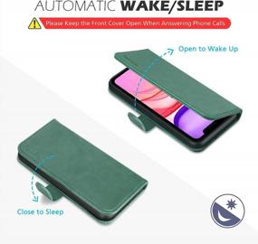 img 1 attached to Stylish Myrtle Green Leather Wallet Case For IPhone 11 Pro Max With RFID Card Holder, Stand, TPU Inner Case, And Auto Wake-Sleep Feature - Shockproof And Compatible With IPhone 11 Pro Max By TUCCH