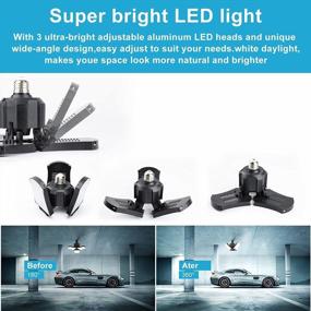 img 3 attached to Upgrade Your Garage Lighting With 2-Pack 80W LED Shop Lights: Adjustable Panels, 5000K Glow, 8000LM Brightness, Perfect For Workshop, Attic, And Basement
