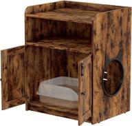 🐾 zakkart cat hidden litter box enclosure furniture - cat washroom cabinet with storage shelf - 24'' wide & 30'' tall - rustic brown - indoor cat litter box furniture, nightstand, end table logo