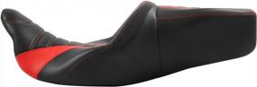 img 2 attached to Harley Davidson Touring Road King Ultra CVO Street Glide, Road Glide And Electra Glide 2009-2020 Deluxe One-Piece Two-Up Motorcycle Rider Passenger Seat (Black Red)