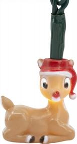 img 3 attached to 20 Count Battery Operated Rudolph In Santa Hat LED String Lights With On/Off, Twinkle & Timer Modes