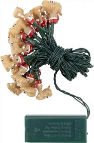 img 2 attached to 20 Count Battery Operated Rudolph In Santa Hat LED String Lights With On/Off, Twinkle & Timer Modes