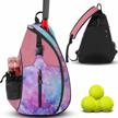 ytonet water resistant tennis sling backpack bag for men and women - holds badminton, squash, pickleball rackets & balls for outdoors sports accessories. logo
