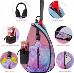 img 2 attached to Ytonet Water Resistant Tennis Sling Backpack Bag For Men And Women - Holds Badminton, Squash, Pickleball Rackets & Balls For Outdoors Sports Accessories.