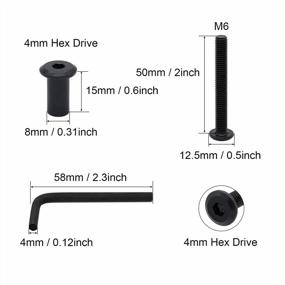 img 2 attached to 10 Sets Of Carbon Steel Black M6X50Mm Hex Drive Binding Bolts And Barrel Nuts With Allen Wrench For Leather And Wood Furniture, Ideal For 5/16"(8Mm) Hole Diameter