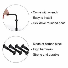 img 1 attached to 10 Sets Of Carbon Steel Black M6X50Mm Hex Drive Binding Bolts And Barrel Nuts With Allen Wrench For Leather And Wood Furniture, Ideal For 5/16"(8Mm) Hole Diameter