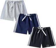 👦 cute and comfortable gfqlong toddler boys girls 3 pack cotton running athletic shorts – perfect for kids' summer casual fashion and soccer! логотип