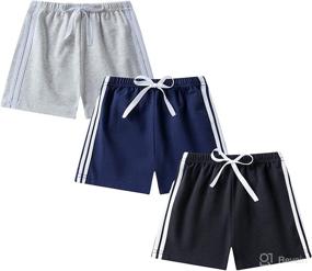 img 4 attached to 👦 Cute and Comfortable GFQLONG Toddler Boys Girls 3 Pack Cotton Running Athletic Shorts – Perfect for Kids' Summer Casual Fashion and Soccer!