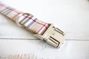 img 2 attached to 🐾 RC GearPro Nylon Adjustable Dog Collar: Khaki Plaid Pattern with Easy-to-Use Zinc Alloy Metal Buckle, Available in 5 Sizes