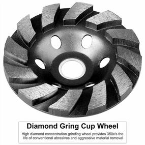 img 1 attached to Get A Perfectly Smooth Finish With SUNJOYCO 4" Heavy Duty Turbo Row Diamond Cup Grinding Wheel For Stone, Masonry, And Concrete