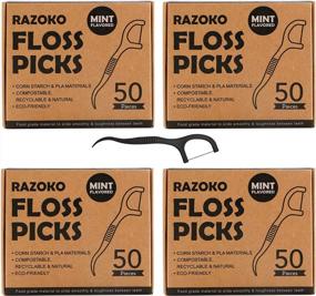 img 4 attached to 200 Vegan And Eco-Friendly Charcoal Dental Floss Picks With High Toughness For Effective Teeth Cleaning