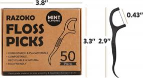 img 2 attached to 200 Vegan And Eco-Friendly Charcoal Dental Floss Picks With High Toughness For Effective Teeth Cleaning