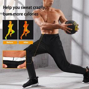 img 1 attached to Men'S Thermo Body Shaper Sweat Sauna Pants For Weight Loss - Perfect For Exercise, Workout, And Training