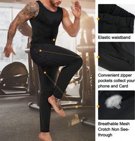 img 3 attached to Men'S Thermo Body Shaper Sweat Sauna Pants For Weight Loss - Perfect For Exercise, Workout, And Training