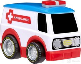 img 2 attached to 🚑 Little Tikes My First Cars 2-Pack Racin' Responders: Fire Truck & Ambulance - Crazy Fast, Pullback Toy Cars That Go up to 50 ft!