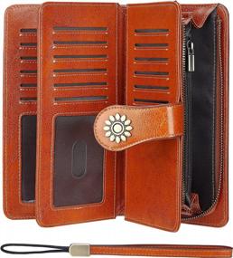 img 2 attached to Genuine Leather RFID Blocking Wallets With Large Capacity For Women By Lavemi