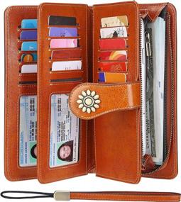 img 4 attached to Genuine Leather RFID Blocking Wallets With Large Capacity For Women By Lavemi