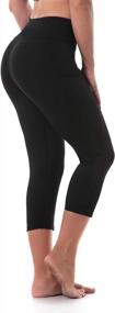 img 2 attached to Women'S Yoga Pants: High Waisted Crop Workout Leggings With Side Pocketed Tummy Control | Ritiriko