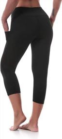 img 3 attached to Women'S Yoga Pants: High Waisted Crop Workout Leggings With Side Pocketed Tummy Control | Ritiriko