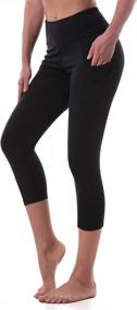 img 4 attached to Women'S Yoga Pants: High Waisted Crop Workout Leggings With Side Pocketed Tummy Control | Ritiriko