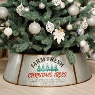 add elegance to your christmas tree with hallops galvanized tree collar - adjustable metal skirt for large to small trees, festive christmas decor logo