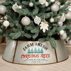 img 4 attached to Придайте элегантности вашей рождественской елке с помощью гальванизированного ободка Hallops - регулируемой металлической юбки для больших и маленьких деревьев, праздничного рождественского декора.
