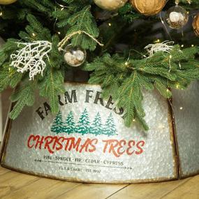 img 1 attached to Придайте элегантности вашей рождественской елке с помощью гальванизированного ободка Hallops - регулируемой металлической юбки для больших и маленьких деревьев, праздничного рождественского декора.
