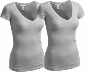 img 3 attached to Women'S Short Sleeve V Neck T Shirt - Junior & Plus Sizes By Emmalise
