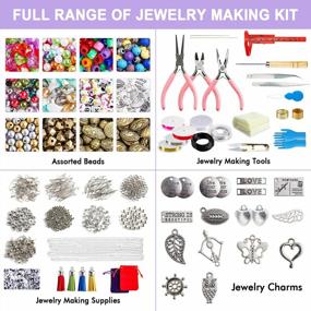 img 3 attached to 1960-Piece Jewelry Making Kit For Adults By Inscraft - Beads, Findings, Wire & Instructions For Bracelet, Necklace & Earrings Crafting