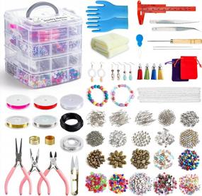 img 4 attached to 1960-Piece Jewelry Making Kit For Adults By Inscraft - Beads, Findings, Wire & Instructions For Bracelet, Necklace & Earrings Crafting