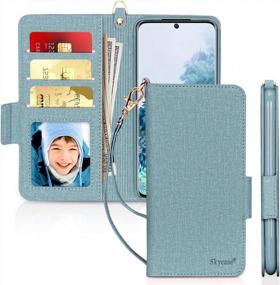 img 4 attached to Чехол для Samsung Galaxy S20 Plus 5G 6,7 дюйма, чехол-книжка Skycase RFID, блокирующий бумажник, флип-фолио с прорезями для карт и съемным ручным ремешком - зеленый